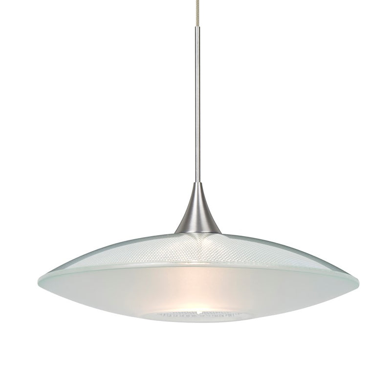 Besa Spazio 8in 1-Light LED Pendant | Contemporary Satin Nickel and Clear Glass | Kitchen Island & Dining Room | Model 1XT-6294CL-LED-SN