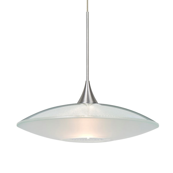 Besa Lighting Spazio 1 Light Cord Pendant, Satin Nickel/Clear - 1XT-6294CL-SN