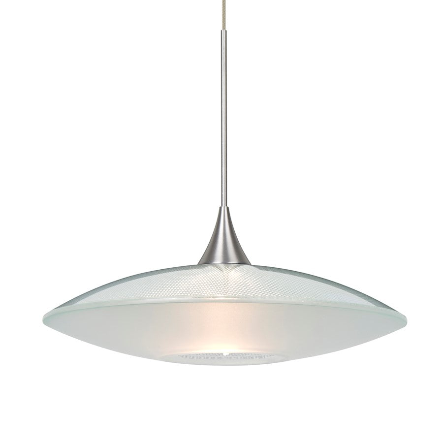 Besa Lighting Spazio 1 Light Cord Pendant, Satin Nickel/Clear - 1XT-6294CL-SN