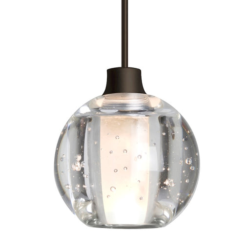 Besa Lighting Boca 5 1 Light Cord Pendant, Bronze/Clear Bubble - 1XT-BOCA5BB-BR