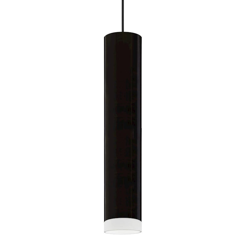 Besa Lighting Cafe 12 LED 2in 1-Light Cord Pendant | Contemporary Black and Black Glass | Kitchen Island & Dining Room | Model 1XT-CAFE12BF-LED-BK