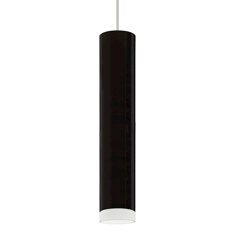 Besa Lighting Cafe 12 1-Light Pendant | Contemporary Satin Nickel and Black Glass | Kitchen Island & Dining Room | Model 1XT-CAFE12BF-SN
