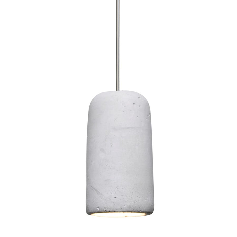 Besa Lighting Glide 4in 1-Light LED Pendant | Industrial Satin Nickel and Gray Concrete | Kitchen Island & Dining Room | Model 1XT-GLIDENA-LED-SN