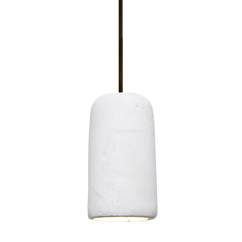 Besa Lighting Glide 4in 1-Light LED Pendant | Industrial Bronze and White Concrete | Kitchen Island & Dining Room | Model 1XT-GLIDEWH-LED-BR