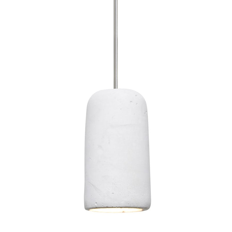 Besa Glide 4in 1-Light LED Pendant | Industrial Satin Nickel and White Concrete | Kitchen Island & Dining Room | 2 x 4 in | Model 1XT-GLIDEWH-LED-SN
