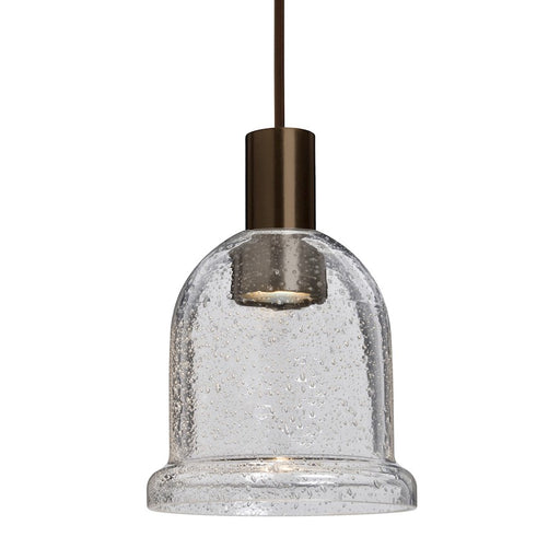 Besa Lighting Kiba 1 Light LED Pendant, Bronze/Clear - 1XT-KIBACL-LED-BR