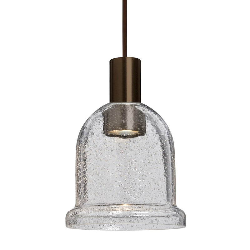 Besa Lighting Kiba 4in 1-Light LED Pendant | Contemporary Bronze and Clear Glass | Kitchen Island & Dining Room | Model 1XT-KIBACL-LED-BR