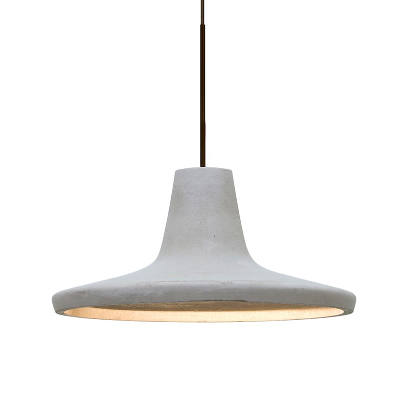 Besa Lighting Modus 9in 1-Light LED Pendant | Industrial Bronze and Gray Concrete | Kitchen Island & Dining Room | 9 x 5 in | Model 1XT-MODUSNA-LED-BR