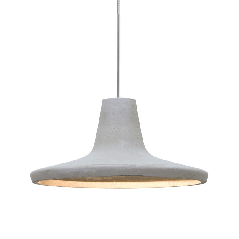 Besa Lighting Modus 9in 1-Light LED Pendant | Industrial Satin Nickel and Gray Concrete | Kitchen Island & Dining Room | Model 1XT-MODUSNA-LED-SN