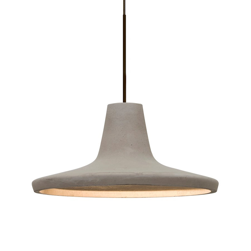 Besa Lighting Modus 9in 1-Light LED Pendant | Industrial Bronze and Tan Concrete | Kitchen Island & Dining Room | 9 x 5 in | Model 1XT-MODUSTN-LED-BR