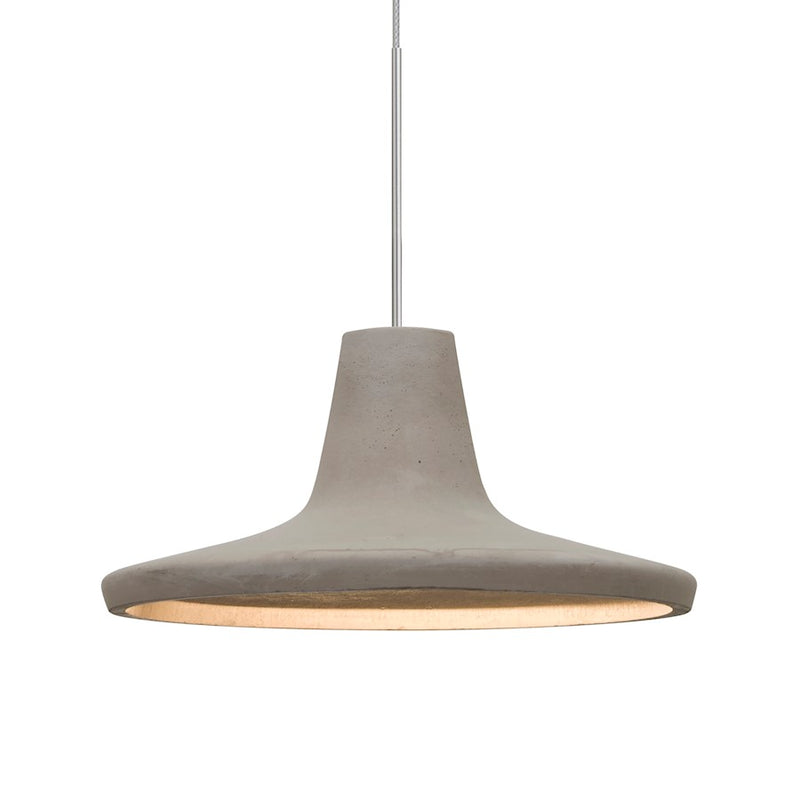 Besa Lighting Modus 9in 1-Light Pendant | Industrial Satin Nickel and Tan Concrete Shade | Kitchen Island & Dining Room | Model 1XT-MODUSTN-LED-SN