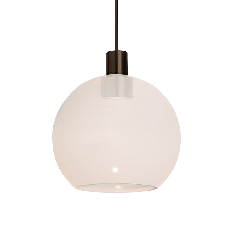 Besa Lighting Newton 6 6in 1-Light Pendant | Contemporary Bronze and White Glass | Kitchen Island & Dining Room | Model 1XT-NEWTON6MW-LED-BR