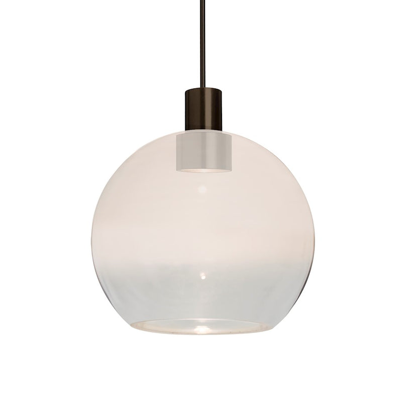 Besa Lighting Newton 6 1-Light LED Cord Pendant | Contemporary Bronze and White Glass | Kitchen Island & Dining Room | Model 1XT-NEWTON6WC-LED-BR