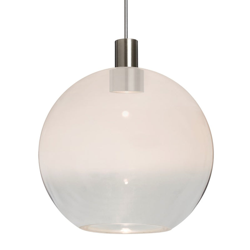Besa Lighting Newton 8 1LT LED Cord Pendant, Nickel/White/Clear