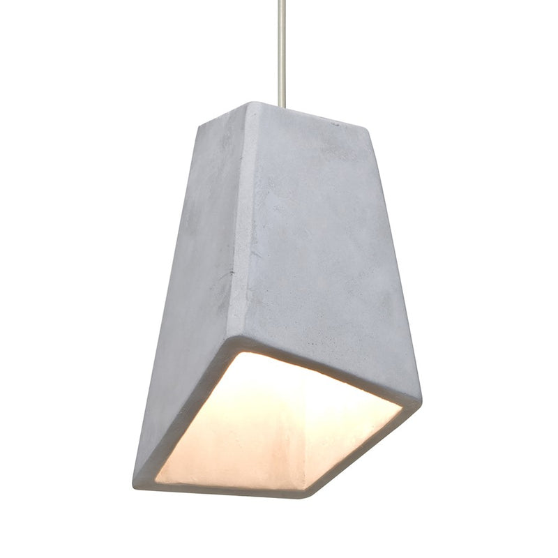 Besa Lighting Skip 4in 1-Light LED Pendant | Industrial Satin Nickel and Gray Concrete | Kitchen Island & Dining Room | Model 1XT-SKIPNA-LED-SN