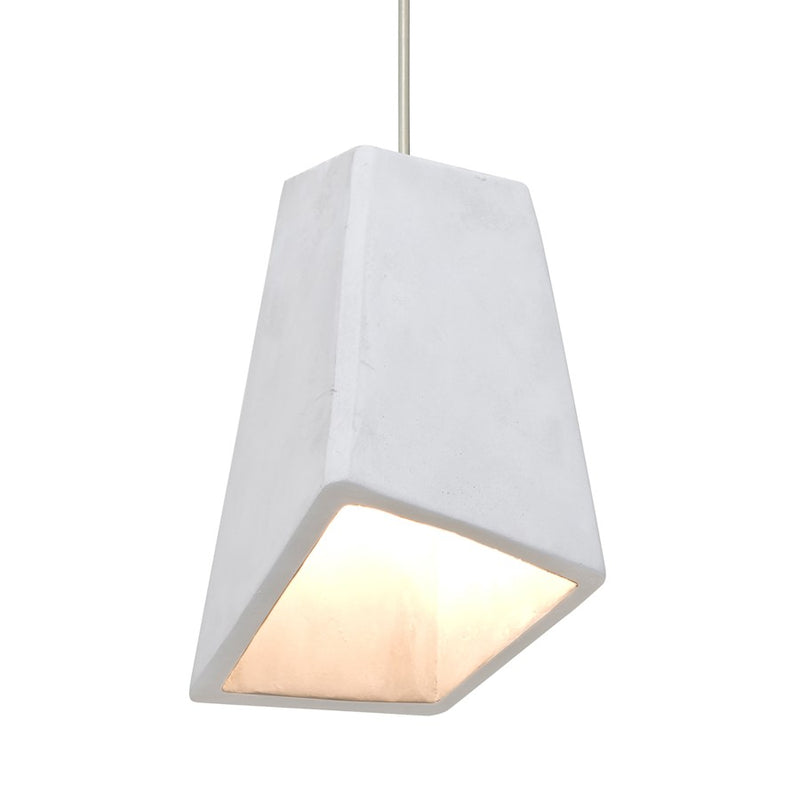 Besa Skip 4in 1-Light Pendant | Industrial Satin Nickel and White Concrete | Kitchen Island & Dining Room | 4 x 4 x 6 in | Model 1XT-SKIPWH-LED-SN