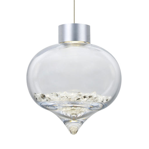 Besa Lighting Terra 1 Light LED Pendant, Satin Nickel/Clear - 1XT-TERRACL-LED-SN