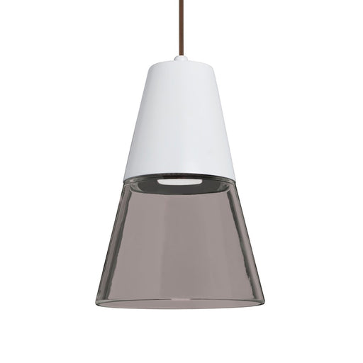 Besa Lighting Timo 1LT LED Cord Pendant, Bronze/Gray/White - 1XT-TIMO6WS-LED-BR