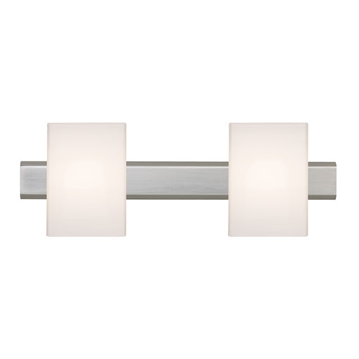 Besa Lighting Tito 15in 2-Light Bathroom Vanity | Contemporary Satin Nickel and White Opal Glass | Bathroom & Powder Room | W | Model 2SW-TITO07-SN