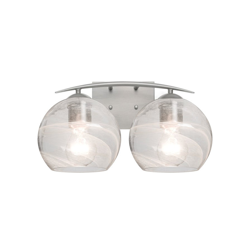 Besa Lighting Jilly 15in 2-Light Bathroom Vanity | Contemporary Satin Nickel and Clear Vapor Glass | Bathroom & Powder Room | Model 2WC-JILLYCL-SN