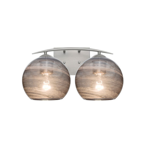 Besa Lighting Jilly 15in 2-Light Bathroom Vanity | Contemporary Satin Nickel and Gray Vapor Glass | Bathroom & Powder Room | W | Model 2WC-JILLYSM-SN