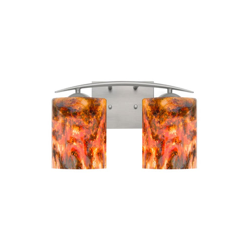 Besa Lighting Lava 13in 2-Light LED Vanity | Contemporary Satin Nickel and Multicolored Glass | Bathroom & Powder Room | Model 2WC-LAVA-LED-SN