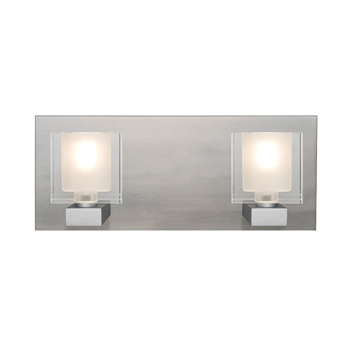Besa Lighting Bolo 14in 2-Light LED Vanity | Modern Satin Nickel and Clear Glass | Bathroom & Powder Room | Model 2WF-BOLOFR-LED-SN