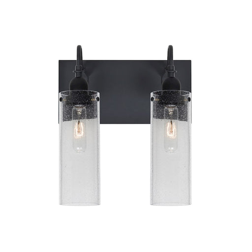 Besa Lighting Juni 10 12in 2-Light Bathroom Vanity | Transitional Black and Clear Glass | Bathroom & Powder Room | Model 2WG-JUNI10CL-BK