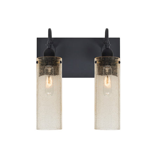 Besa Lighting Juni 10 12in 2-Light Bathroom Vanity | Transitional Black and Gold Glass | Bathroom & Powder Room | Model 2WG-JUNI10GD-BK