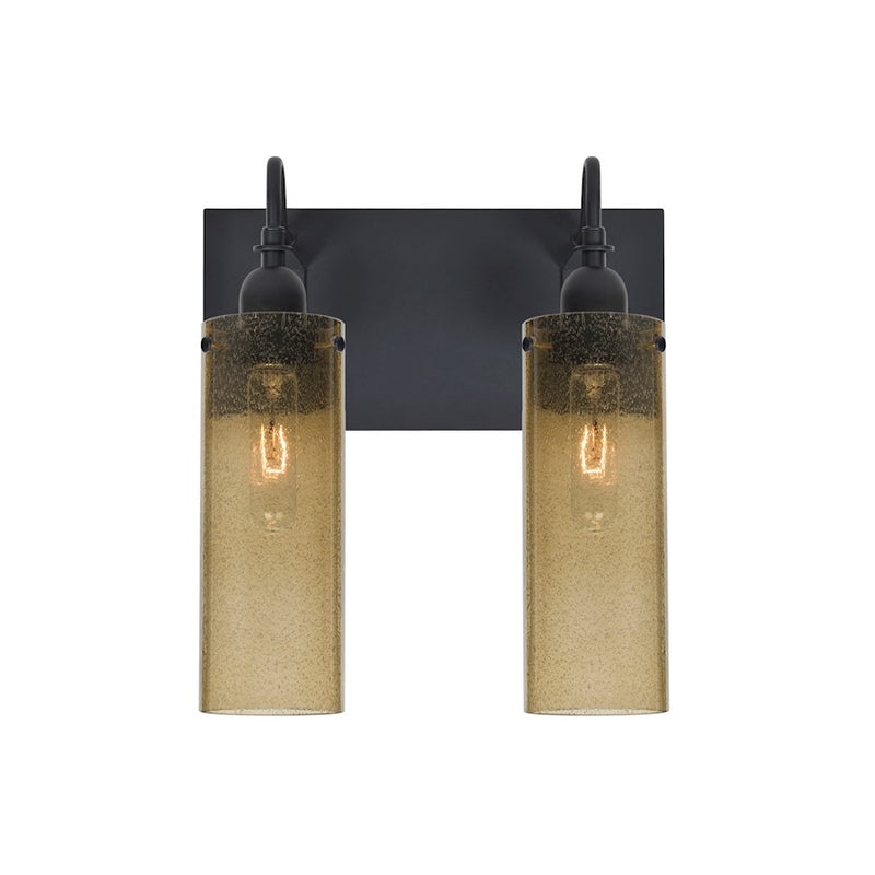 Besa Lighting Juni 10 2-Light Bathroom Vanity | Transitional Black and Beige Glass | Bathroom & Powder Room | Model 2WG-JUNI10LT-BK