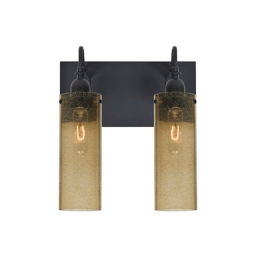 Besa Lighting Juni 10 2-Light Bathroom Vanity | Transitional Black and Beige Glass | Bathroom & Powder Room | Model 2WG-JUNI10LT-BK