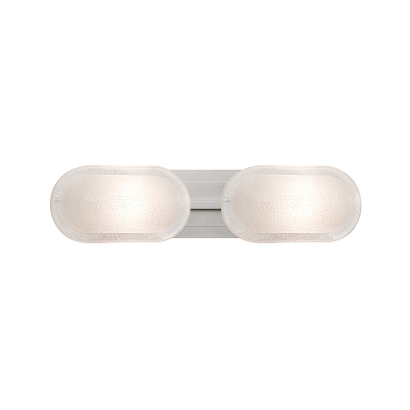 Besa Lighting Cabo 22in 2-Light LED Vanity | Contemporary Satin Nickel and White Glass | Bathroom Vanity | 5.5 x 22 x 5.1 in | Model 2WT-962759-LED-SN