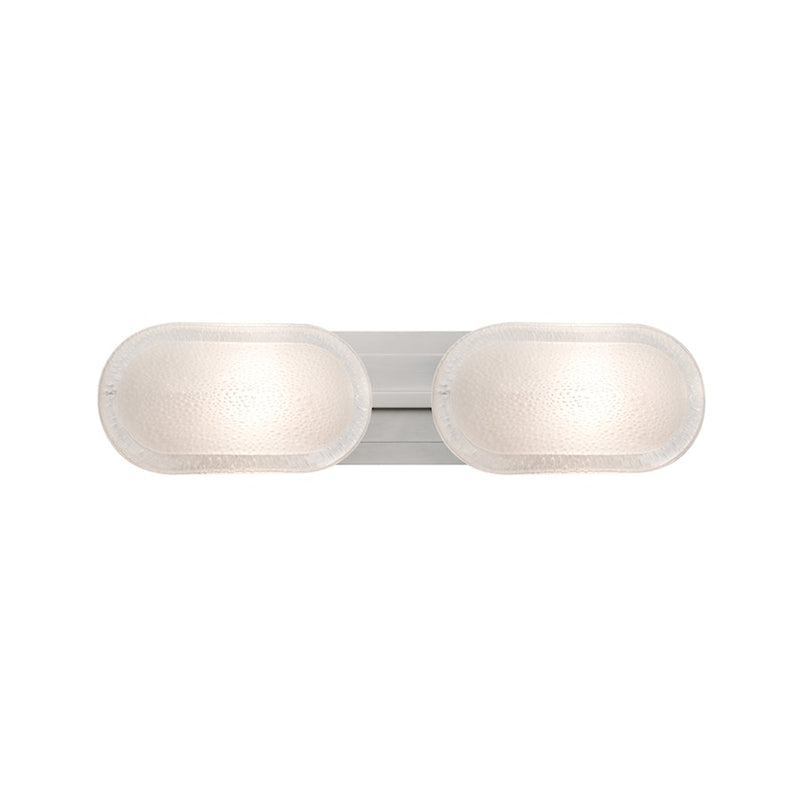 Besa Lighting Cabo 22in 2-Light Vanity | Contemporary Satin Nickel and White Glass | Bathroom Vanity | 5.5 x 22 x 5.1 in | Model 2WT-962759-SN