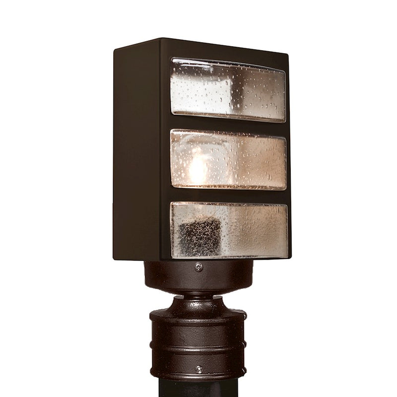 Besa Lighting Costaluz 3513 1-Light Post Light | Contemporary Gray Glass and Aluminum | Outdoor Path & Garden | 6 x 4 x 13 in | Model 351399-POST