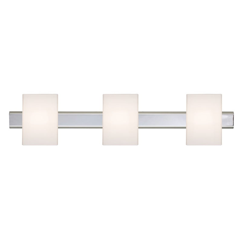 Besa Lighting Tito 22in 3-Light Bathroom Vanity | Contemporary Chrome and White Opal Glass | Bathroom & Powder Room | Model 3SW-TITO07-CR