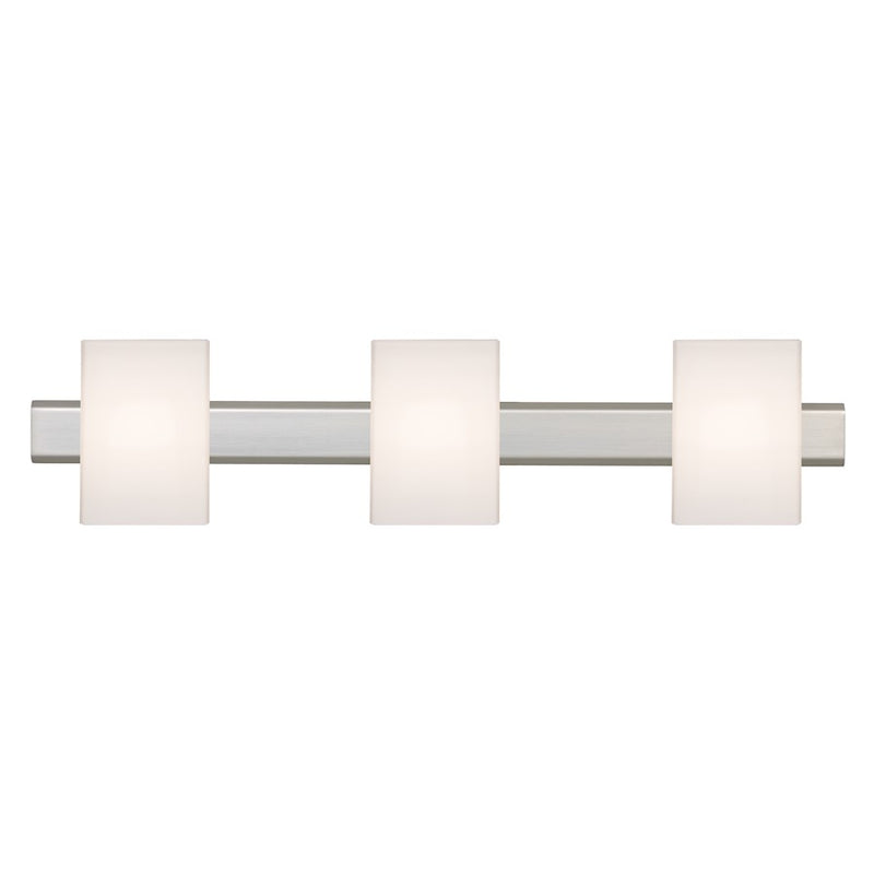 Besa Lighting Tito 22in 3-Light Bathroom Vanity | Contemporary Satin Nickel and White Opal Glass | Bathroom & Powder Room | Model 3SW-TITO07-SN