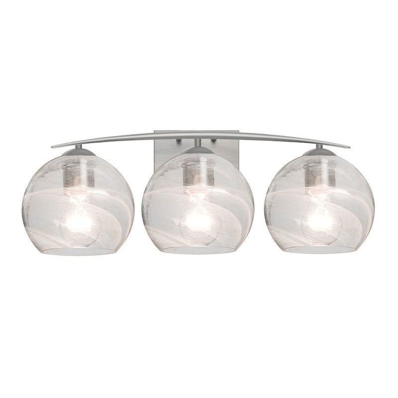 Besa Lighting Jilly 25in 3-Light Bathroom Vanity | Contemporary Satin Nickel and Clear Glass | Bathroom & Powder Room | Model 3WC-JILLYCL-SN