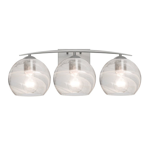 Besa Lighting Jilly 25in 3-Light Bathroom Vanity | Contemporary Satin Nickel and Clear Glass | Bathroom & Powder Room | Model 3WC-JILLYCL-SN