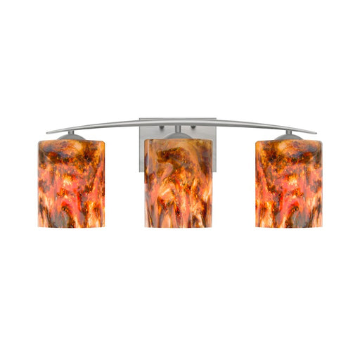 Besa Lighting Lava 23in 3-Light Bathroom Vanity | Contemporary Satin Nickel and Multicolored Glass | Bathroom & Powder Room | Model 3WC-LAVA-SN