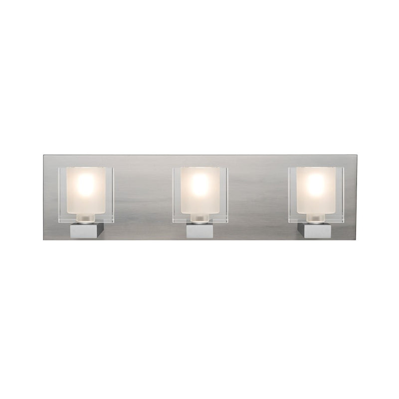 Besa Lighting Bolo 3-Light Bathroom Vanity | Modern Satin Nickel and Clear Crystal | Bathroom & Powder Room | 22 x 4.62 x 5.9 in | Model 3WF-BOLOFR-SN