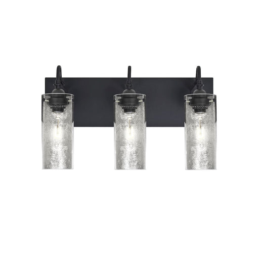 Besa Lighting Duke 20in 3-Light Bathroom Vanity | Transitional Black and Silver Glass | Bathroom & Powder Room | Model 3WG-DUKESF-BK