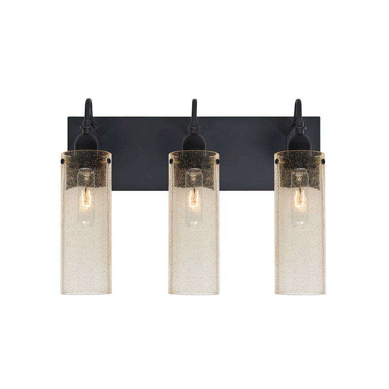 Besa Lighting Juni 10 20in 3-Light Bathroom Vanity | Transitional Black and Gold Glass | Bathroom Vanity | 20 x 7 x 14 in | Model 3WG-JUNI10GD-BK