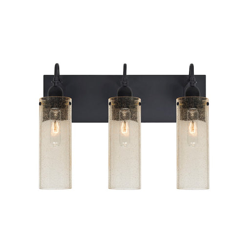 Besa Lighting Juni 10 20in 3-Light Bathroom Vanity | Transitional Black and Gold Glass | Bathroom Vanity | 20 x 7 x 14 in | Model 3WG-JUNI10GD-BK