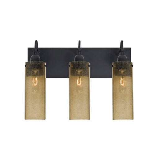 Besa Lighting Juni 10 20in 3-Light Bathroom Vanity | Transitional Black and Beige Glass | Bathroom Vanity | 20 x 7 x 14 in | Model 3WG-JUNI10LT-BK