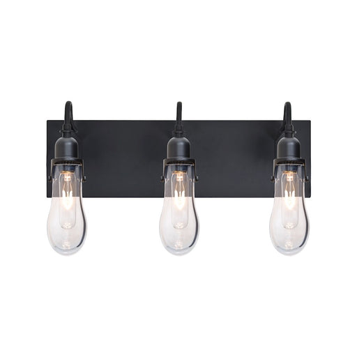 Besa Lighting Wish 20in 3-Light Wall Sconce | Transitional Black and Clear Glass | Hallway & Bedroom Accent Light | Model 3WG-WISHCL-BK