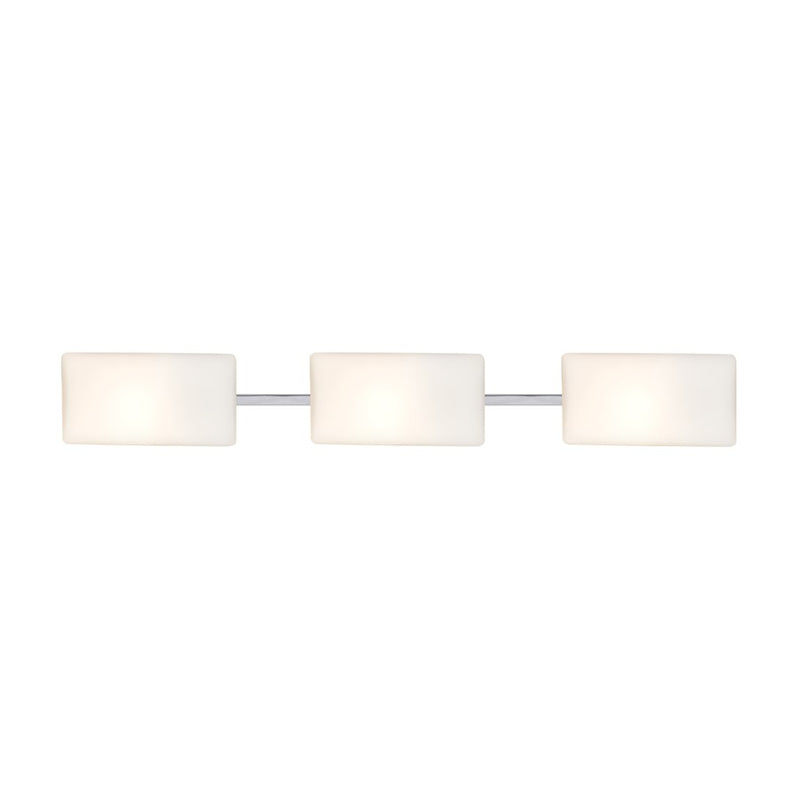 Besa Lighting Lido 34in 3-Light LED Bathroom Vanity | Contemporary Chrome and White Glass | Bathroom & Powder Room | Model 3WT-888607-LED-CR