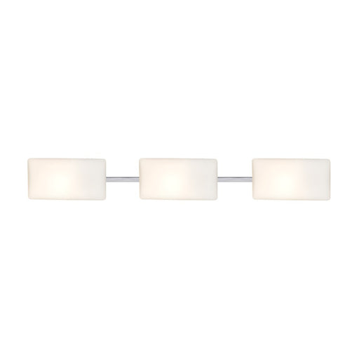 Besa Lighting Lido 34in 3-Light LED Bathroom Vanity | Contemporary Chrome and White Glass | Bathroom & Powder Room | Model 3WT-888607-LED-CR