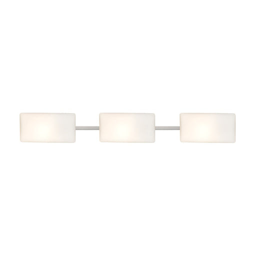 Besa Lighting Lido 34in 3-Light LED Bathroom Vanity | Contemporary Satin Nickel and White Glass | Bathroom & Powder Room | Model 3WT-888607-LED-SN