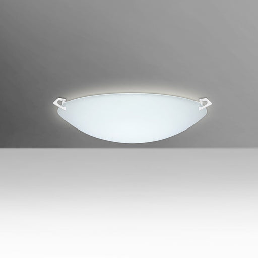 Besa Lighting Sonya 13in 1-Light Flush Mount | Contemporary White and White Glass | Hallway & Bedroom | 13 x 13 x 4 in | Model 841725-WH