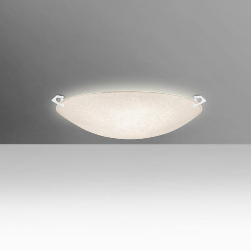 Besa Lighting Sonya 13in 1-Light LED Flush Mount | Contemporary White and Crystal Glass | Hallway & Bedroom | 13 x 13 x 4 in | Model 8417GL-LED-WH